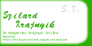 szilard krajnyik business card